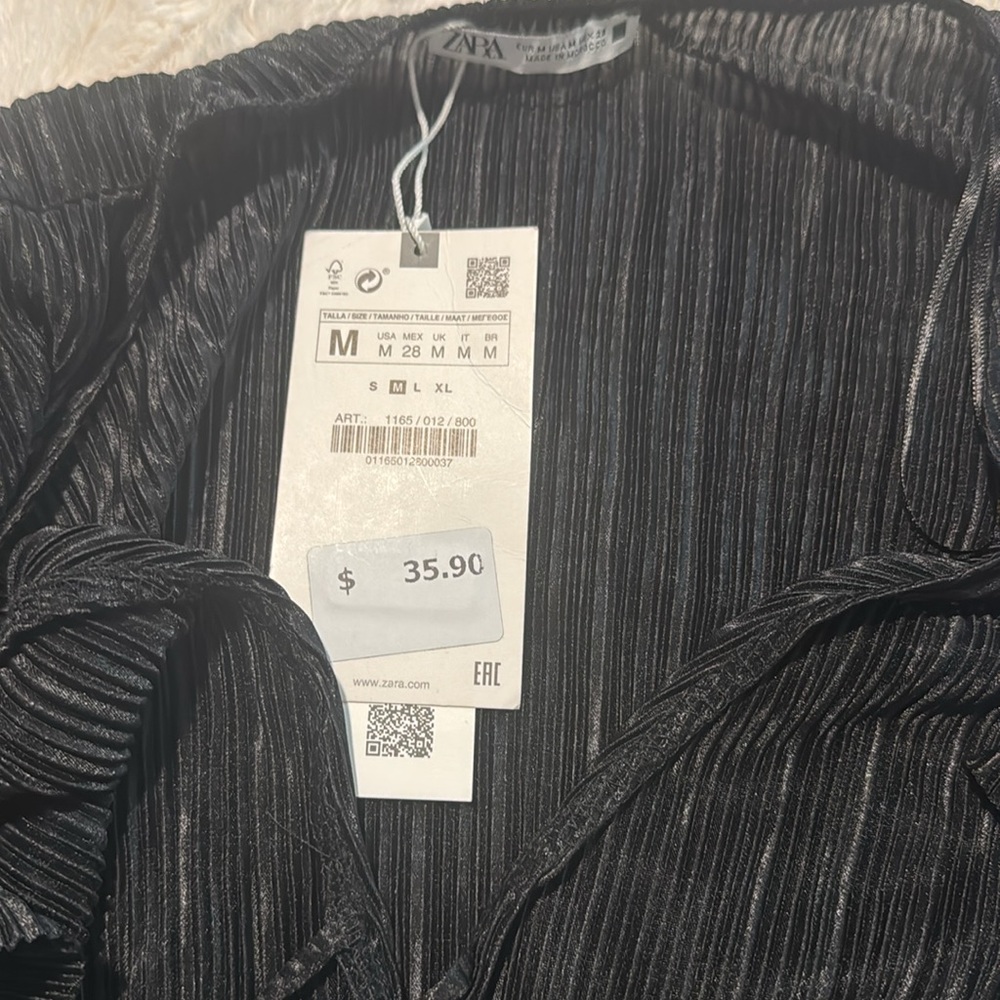 ZARA RUFFLED PLEATED BLOUSE. - Picture 4 of 4